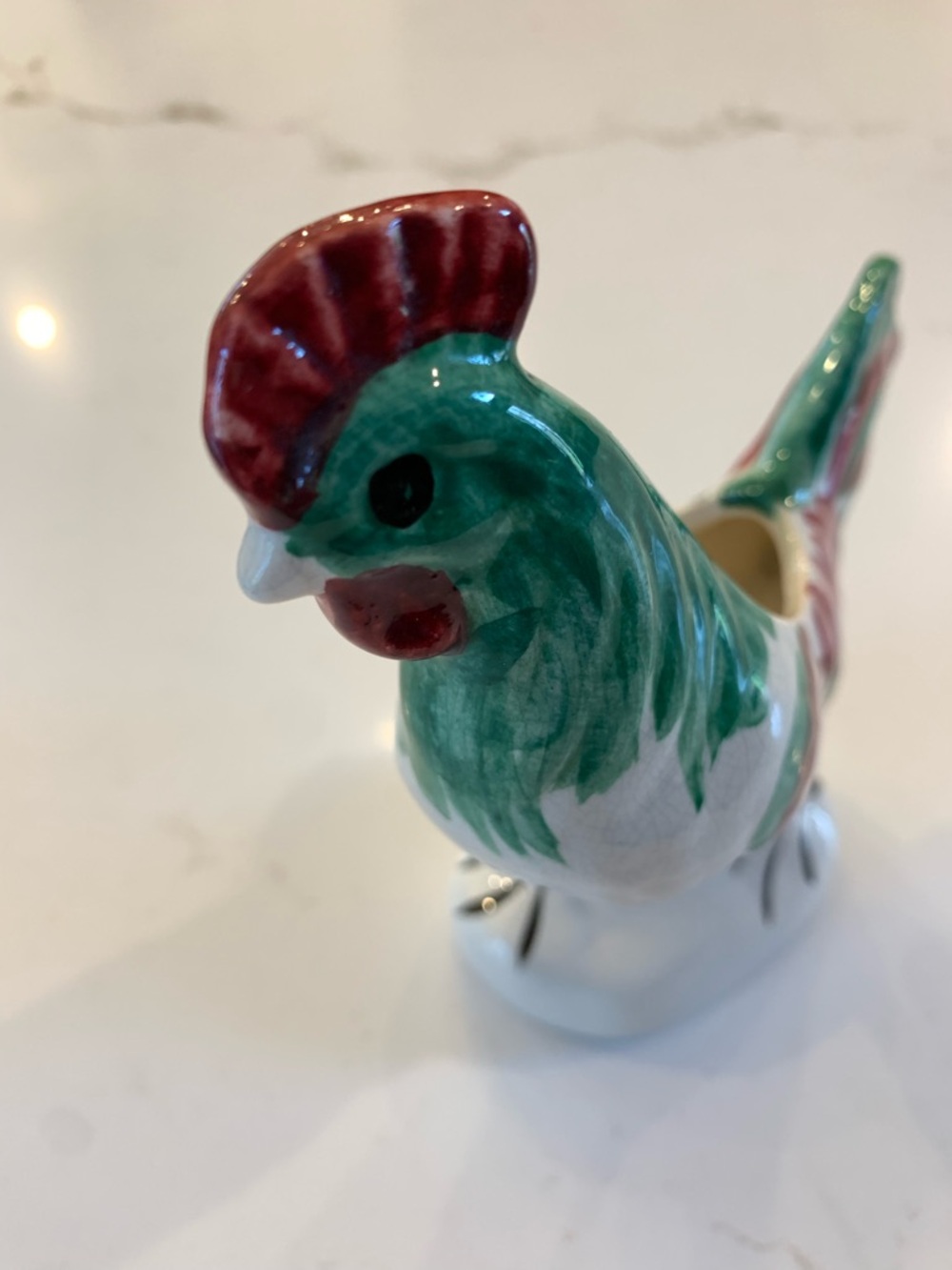 Vintage Rooster /Chicken Planter Mini Ceramic French Country Farm Decor 6”